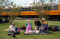 Picknickers by the Taieri Gorge Train